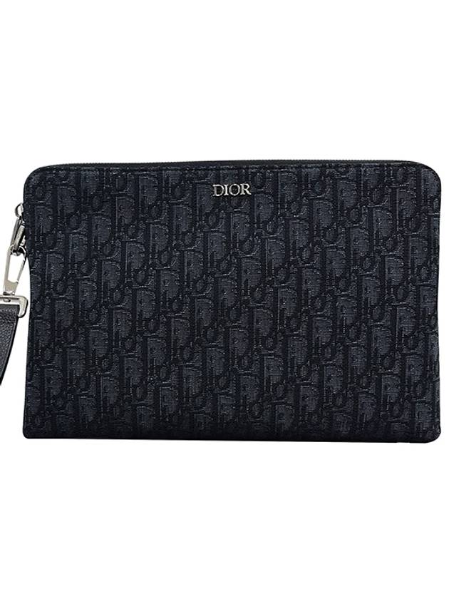 Oblique Jacquard Strap Clutch Bag Black - DIOR - BALAAN 2