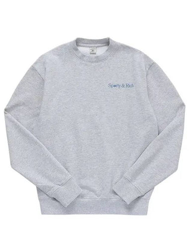 Racquet Club Logo Cotton Sweatshirt Grey - SPORTY & RICH - BALAAN 1