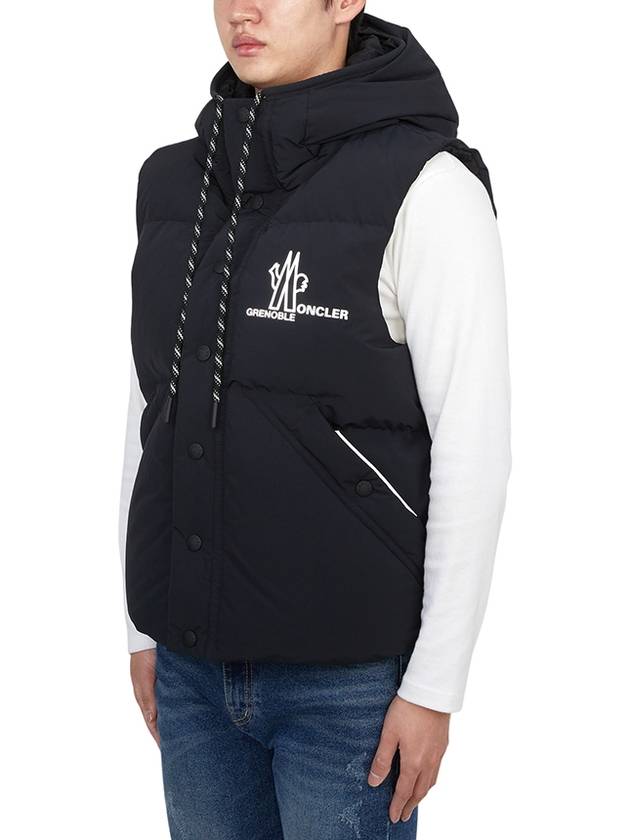 Grenoble Baldy Hooded Down Vest Black - MONCLER - BALAAN 4