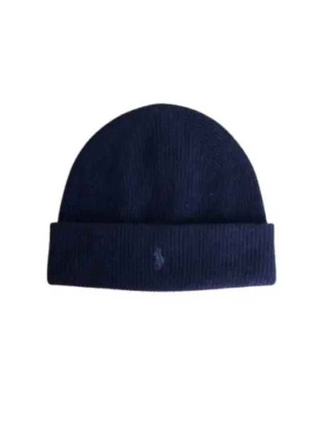 Pony Cashmere Beanie Navy - POLO RALPH LAUREN - BALAAN 2