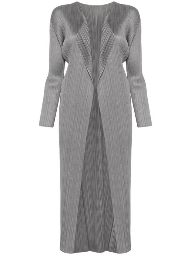 Pleated Long Cardigan Grey - ISSEY MIYAKE - BALAAN 1