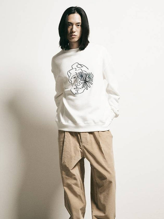 Face-Off Drawing Embroidery Sweatshirt Ivory - FFEFF STUDIO - BALAAN 2