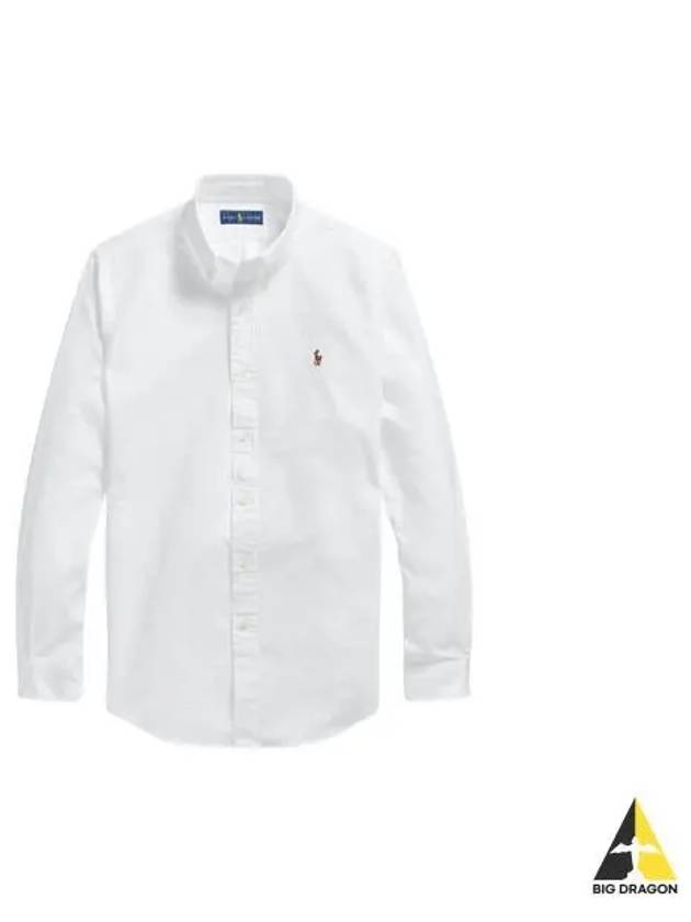 Embroidery Pony Oxford Long Sleeve Shirt White - POLO RALPH LAUREN - BALAAN 2