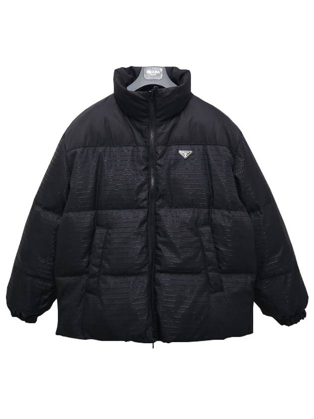 Medium-Length Re-Nylon Reversible Down Padded Jacket Black - PRADA - BALAAN 4