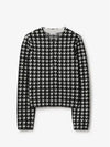 Houndstooth Pattern Crew Neck Cardigan Black - BURBERRY - BALAAN 2