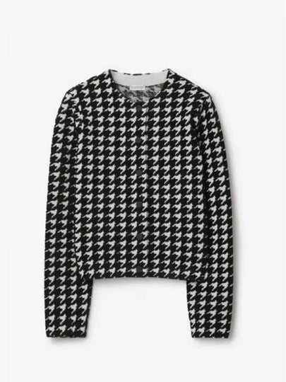 houndstooth pattern crew neck sweater - BURBERRY - BALAAN 2