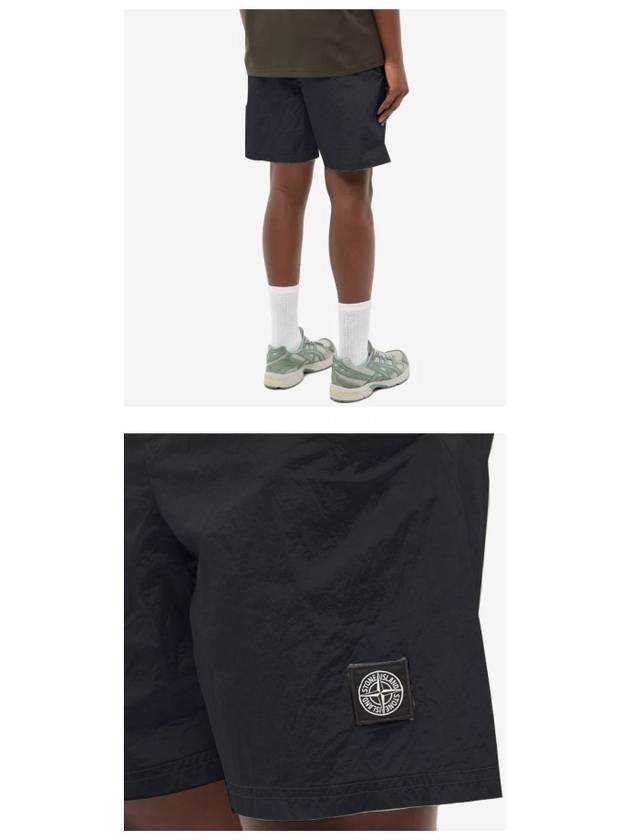 Men's Logo Patch Nylon Swim Shorts Charcoal - STONE ISLAND - BALAAN 6