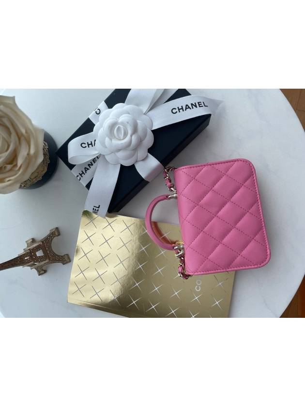 Top handle flap chain mini bag AP2200 pink color - CHANEL - BALAAN 3