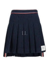 University Striped Mini Pleated Skirt Navy - THOM BROWNE - BALAAN 2