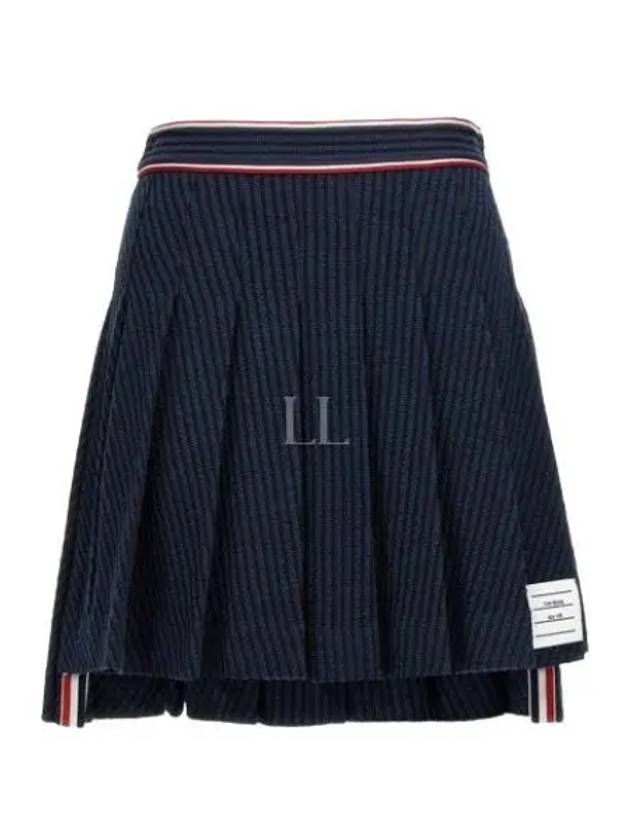 University Striped Mini Pleated Skirt Navy - THOM BROWNE - BALAAN 2