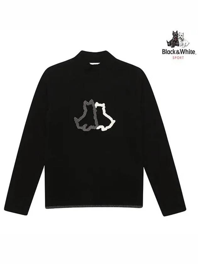 body knit terrier t-shirt 9213LXHRBLACK - BLACK&WHITE - BALAAN 1