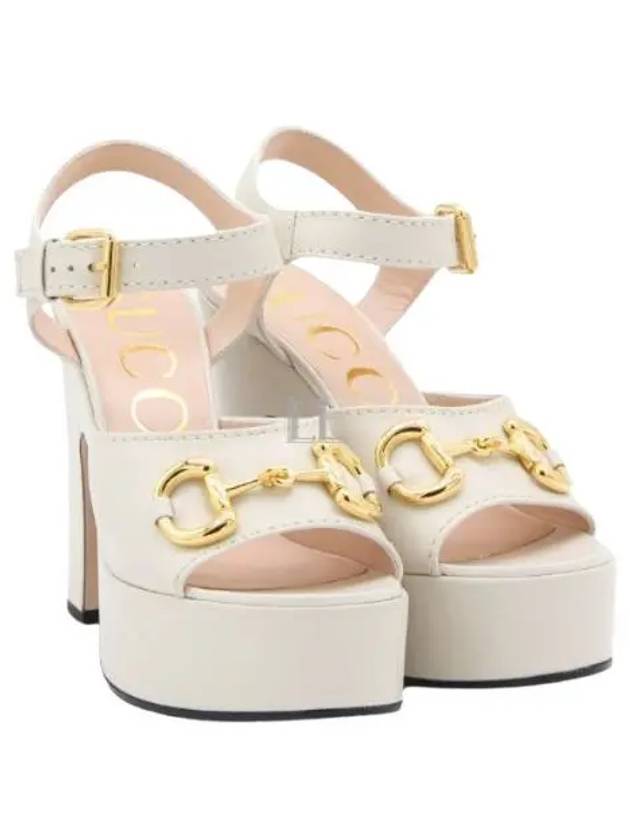 Horsebit Platform Sandals White - GUCCI - BALAAN 2