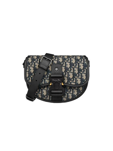 Oblique Jacquard Mini Gallop Saddle Bag Black Beige - DIOR - BALAAN 1