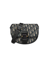 Oblique Jacquard Mini Gallop Saddle Bag Black Beige - DIOR - BALAAN 1