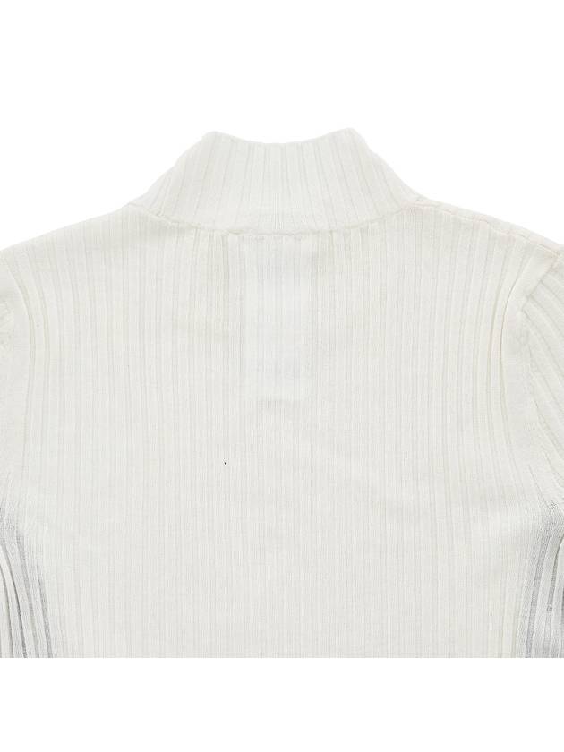 Crochet Mock Neck Knit Top White Powder - CHLOE - BALAAN.