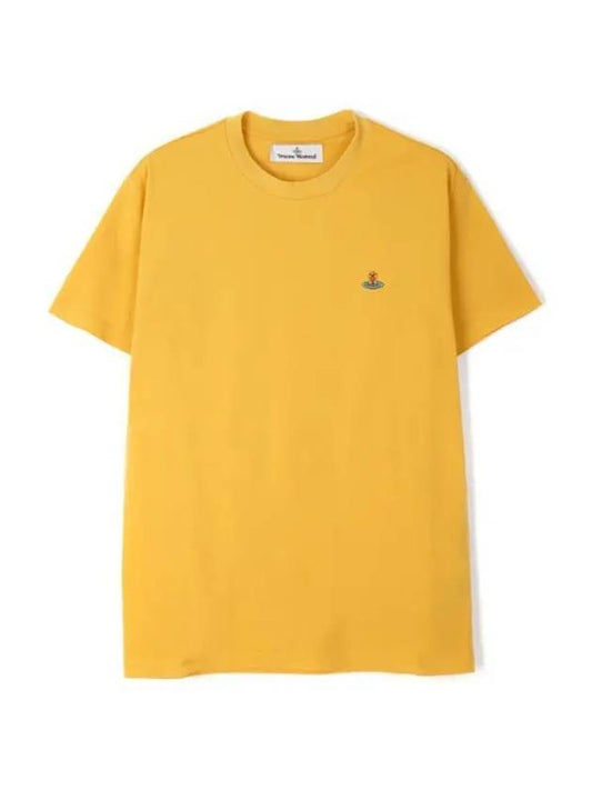 ORB Logo Cotton Short Sleeve T-Shirt Yellow - VIVIENNE WESTWOOD - BALAAN 1