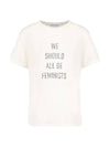 Women We All Shud Be Feminist Logo Short Sleeve T-Shirt White - DIOR - BALAAN 1