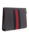 Men's GG Supreme Web Pouch Clutch Bag Black - GUCCI - BALAAN 4