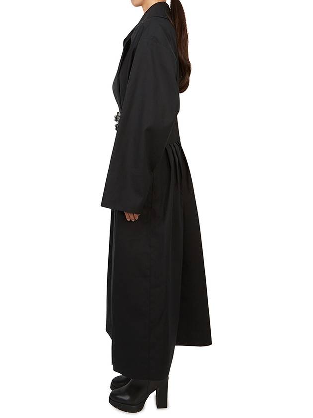 Belted Cotton Trench Coat Black - ALAIA - BALAAN 6