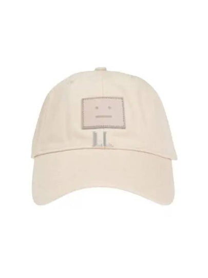 Leather Face Patch Ball Cap Oatmeal - ACNE STUDIOS - BALAAN 2