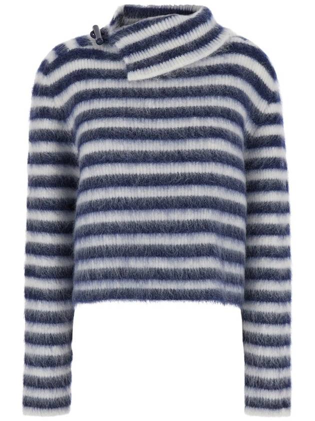 Marina striped mohair knit top navy - JACQUEMUS - BALAAN 2