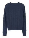 Women's Edipo Cable Cashmere Knit Top Blue - MAX MARA - BALAAN 2