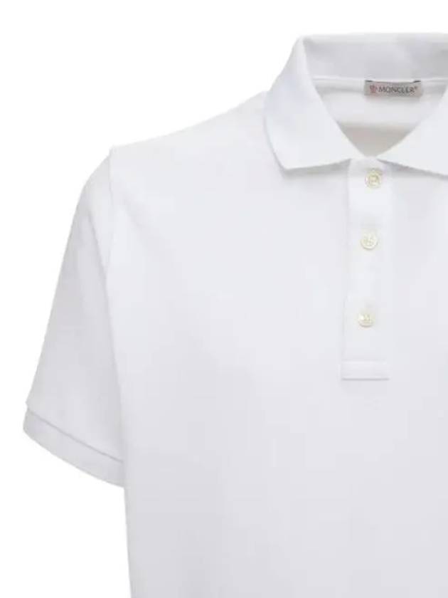 Mark logo embroidered cotton pique polo short sleeve shirt white 8A00004 84556 001 - MONCLER - BALAAN 3