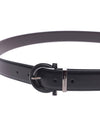 Men's Gancini Buckle Leather Belt Black - SALVATORE FERRAGAMO - BALAAN 4