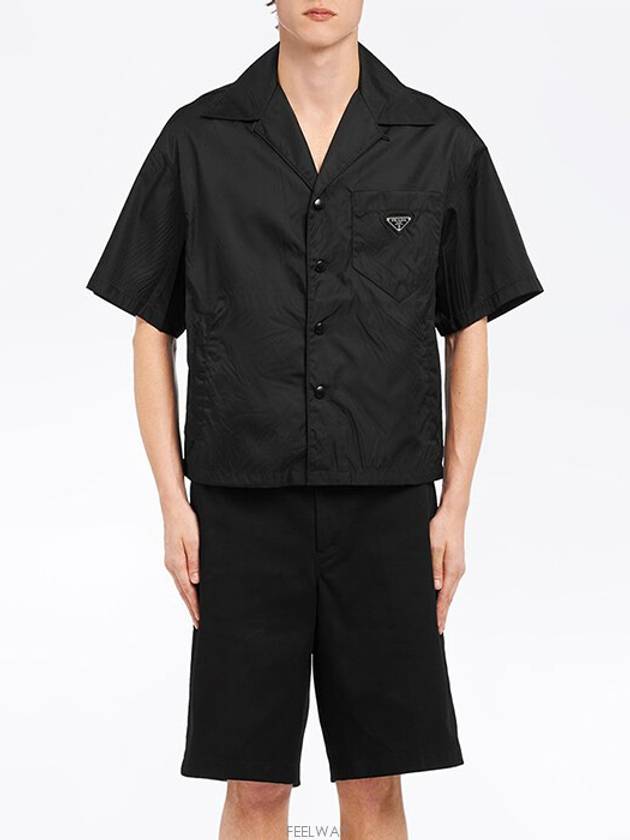 Re-Nylon Short Sleeve Shirt Black - PRADA - BALAAN 3