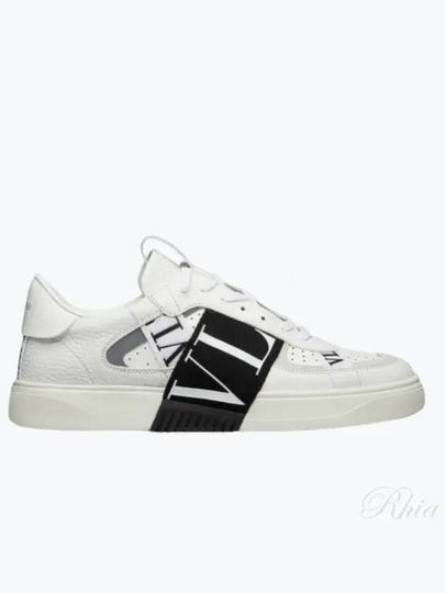 Logo Band VL7N Calfskin Low Top Sneakers Black White - VALENTINO - BALAAN 2