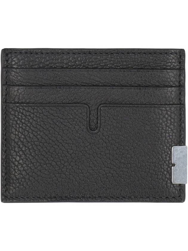 Grained Leather Card Wallet Black - BURBERRY - BALAAN 3