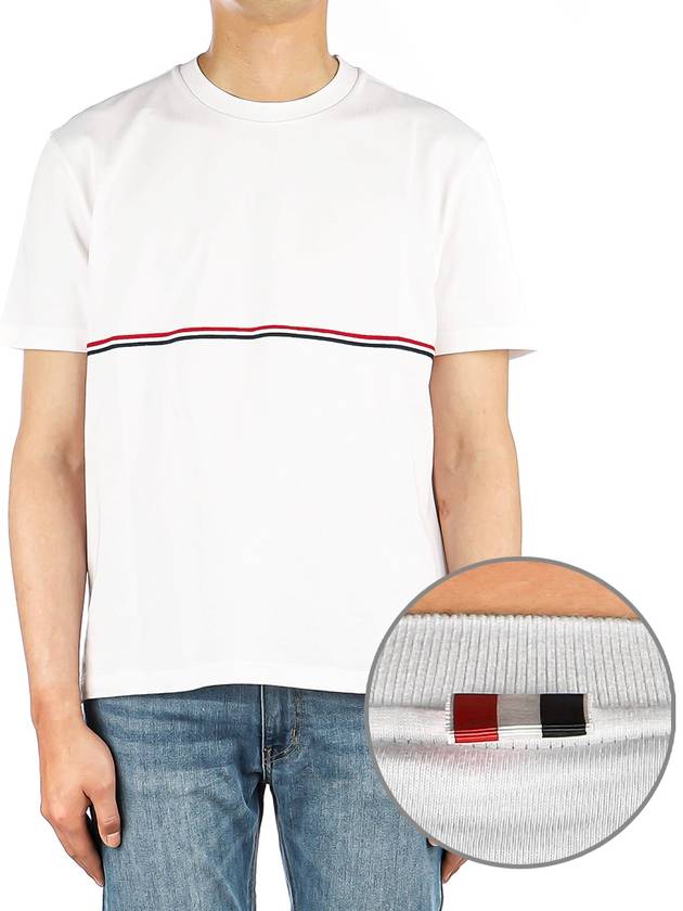 Midweight Jersey Short Sleeve T-Shirt White - THOM BROWNE - BALAAN 2