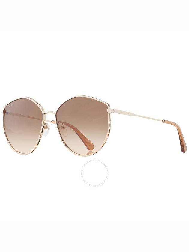 Salvatore Ferragamo Brown Gradient Irregular Ladies Sunglasses SF264S 796 60 - SALVATORE FERRAGAMO - BALAAN 3