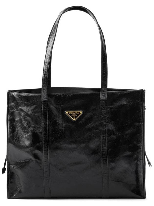 Large Leather Tote Bag Black - PRADA - BALAAN 2