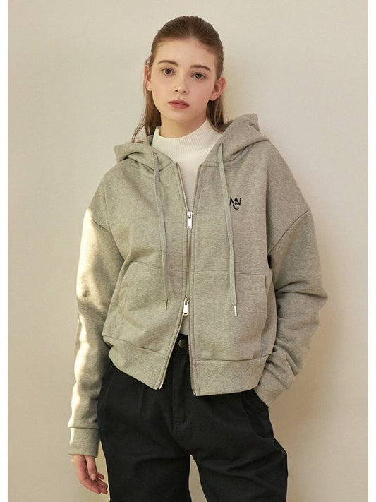 Cheer Two Way Zip Up Hoodie Melange Grey - MICANE - BALAAN 2