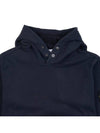 Snap Brushed Cotton Fleece Hoodie Navy - STONE ISLAND - BALAAN 4