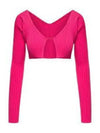 La Maille Pralu Micro Charm Logo Cardigan Pink - JACQUEMUS - BALAAN 2