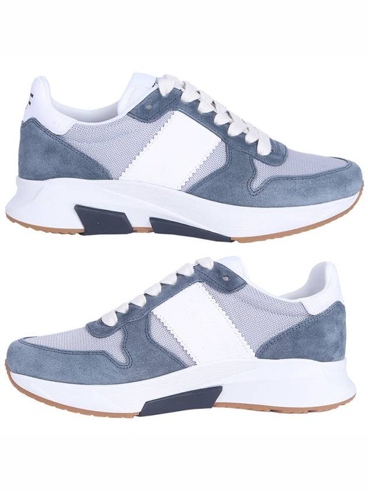 Suede Technical Fabric Jagga Low Top Sneakers Blue White - TOM FORD - BALAAN 2