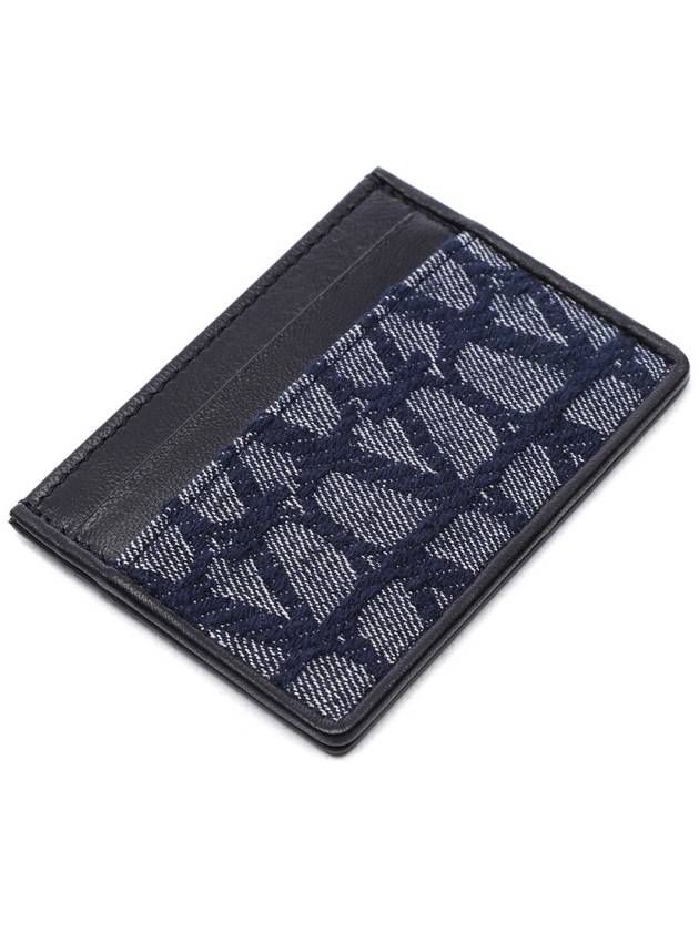 Toile Iconographe Jacquard Card Wallet Navy Black - VALENTINO - BALAAN 6