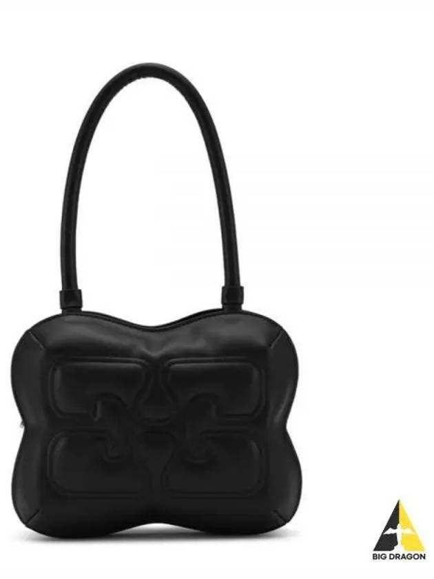 Butterfly Leather Shoulder Bag Black - GANNI - BALAAN 2