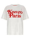 Red Logo Print Short Sleeve T-Shirt White - KENZO - BALAAN 1