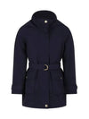 Kids Women s Belted Hooded Jacket Navy C16433 859 - CHLOE - BALAAN 1