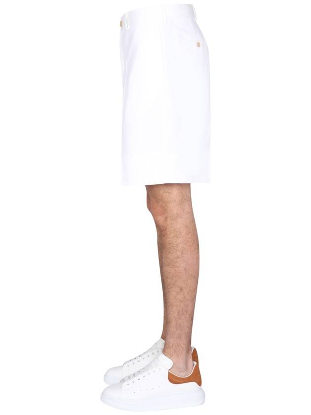 Cotton Tailored Bermuda Shorts White - ALEXANDER MCQUEEN - BALAAN 4