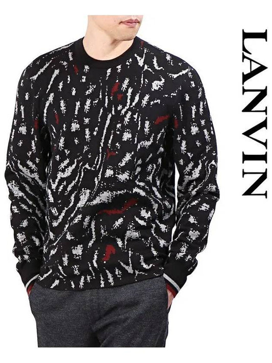 Fog jacquard crew neck knit PO0010A16 10 - LANVIN - BALAAN 1