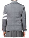 4 Bar Poly Twill Padding Blazer Jacket Grey - THOM BROWNE - BALAAN 4