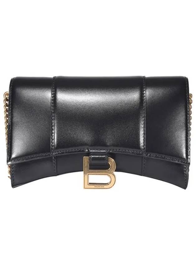 Hourglass Chain Mini Calfskin Cross Bag Black - BALENCIAGA - BALAAN 1