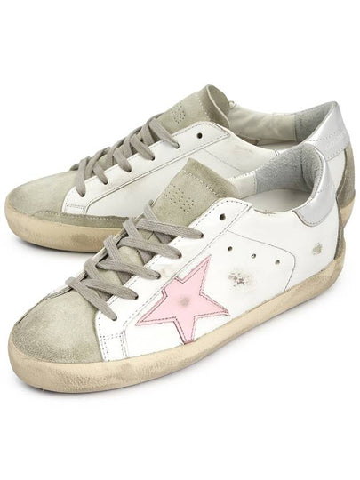 Women's Superstar Silver Heel Tab Pink Star Low Top Sneakers White - GOLDEN GOOSE - BALAAN 2