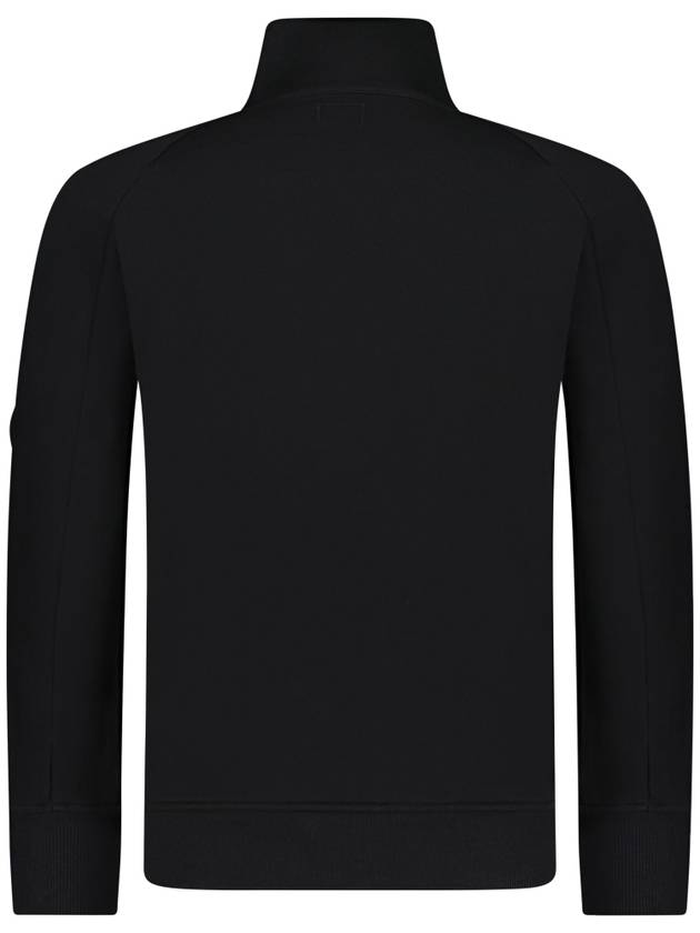 Diagonal Raised Fleece Half Zipped Sweatshirt Black - CP COMPANY - BALAAN 4