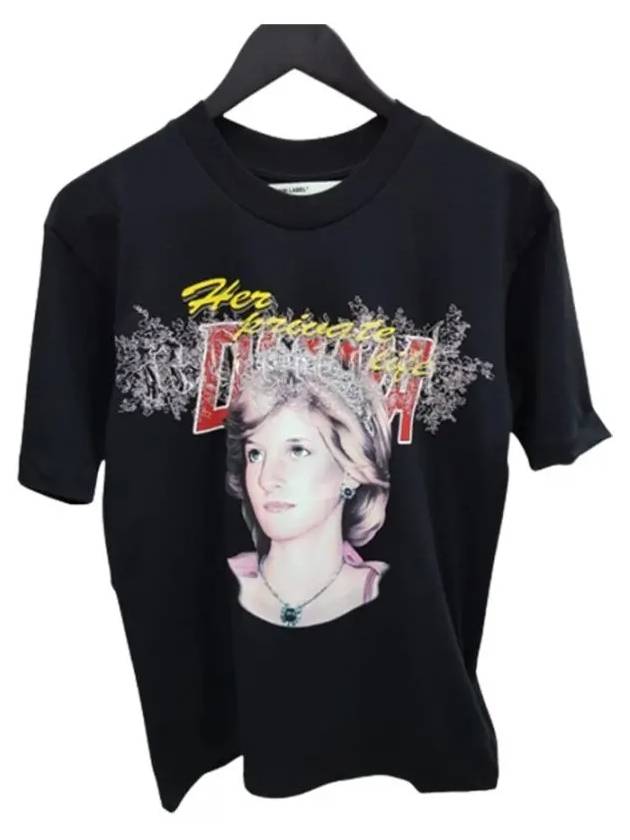 Lady Diana Print Short Sleeve T-Shirt Black - OFF WHITE - BALAAN 2