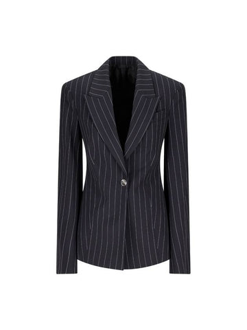 BLAZER ''GLEN'' NAVY BLUE AND WHITE - THE ATTICO - BALAAN 1